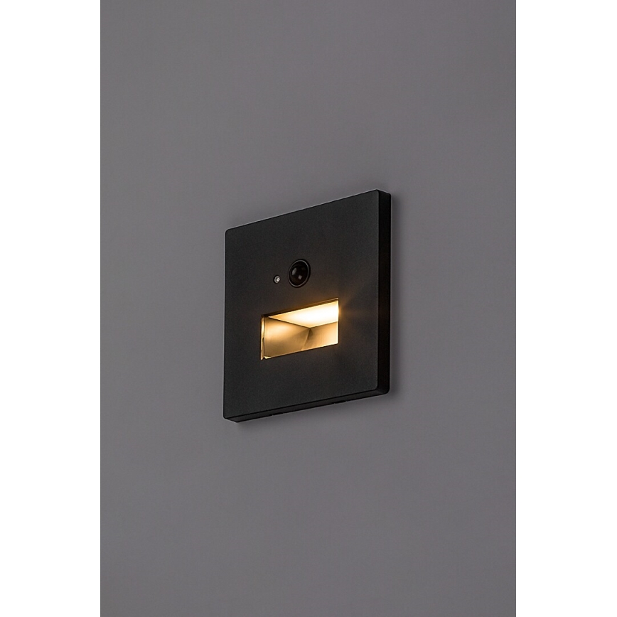 Rabalux - LED-trepivalgusti liikumis- ja hämarusanduriga LED/1W/230V 3000/4500/6500K must