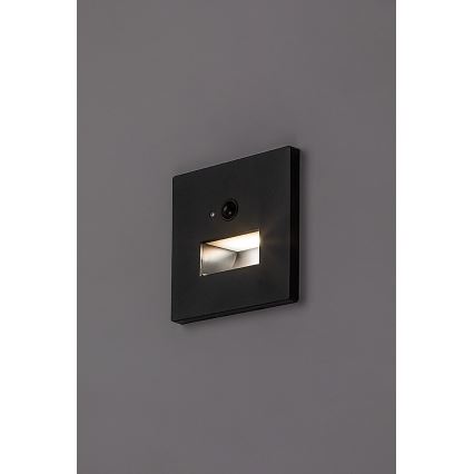 Rabalux - LED-trepivalgusti liikumis- ja hämarusanduriga LED/1W/230V 3000/4500/6500K must