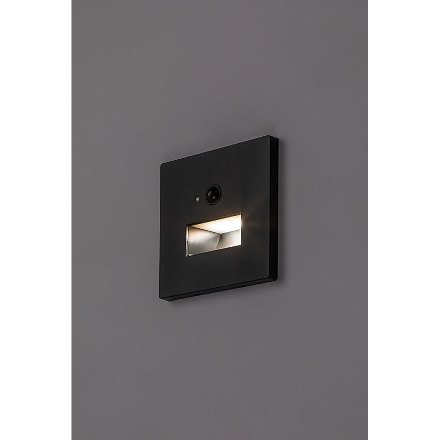 Rabalux - LED-trepivalgusti liikumis- ja hämarusanduriga LED/1W/230V 3000/4500/6500K must