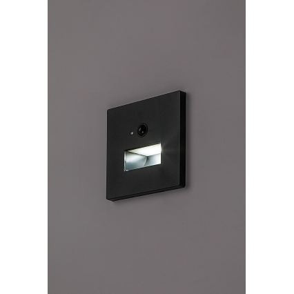 Rabalux - LED-trepivalgusti liikumis- ja hämarusanduriga LED/1W/230V 3000/4500/6500K must