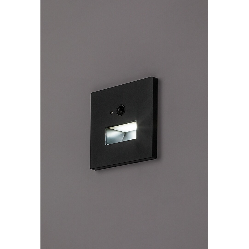 Rabalux - LED-trepivalgusti liikumis- ja hämarusanduriga LED/1W/230V 3000/4500/6500K must
