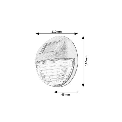 Rabalux - KOMPLEKT 2x LED päikesepaneeliga seinavalgusti LED/0,06W/1,2V 300 mAh IP44