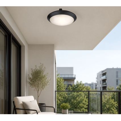 Rabalux - Välislaevalgusti 1xE27/9W/230V IP65, läbimõõt 30 cm, must