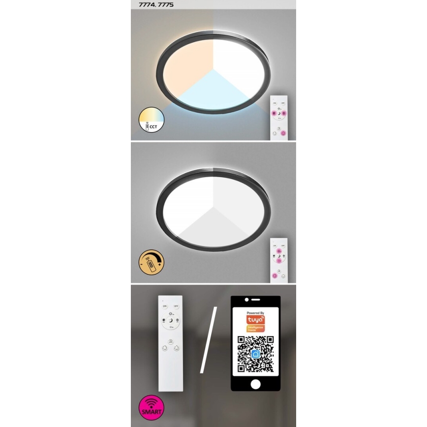 Rabalux - LED Hämardatav väli laevalgusti LED/15W/230V Wi-Fi Tuya 2700-6500K IP44 + pult