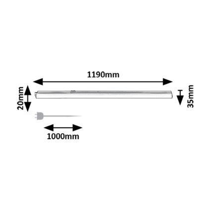 Rabalux - LED Kapialune valgusti kööki LED/16W/230V 3000/4000K valge