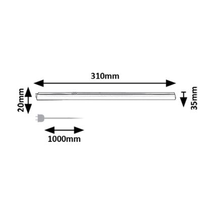 Rabalux - LED Kapialune valgusti kööki LED/4W/230V 3000/4000K must
