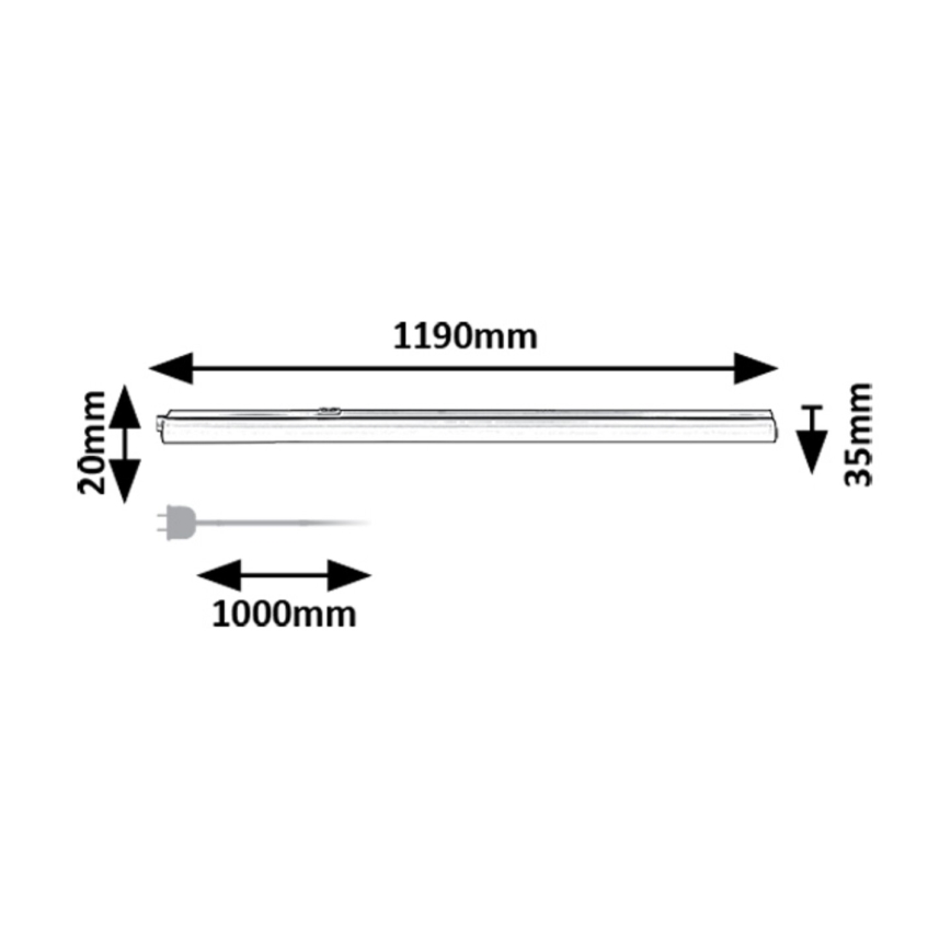 Rabalux - LED Kapialune valgusti kööki LED/16W/230V 3000/4000K must