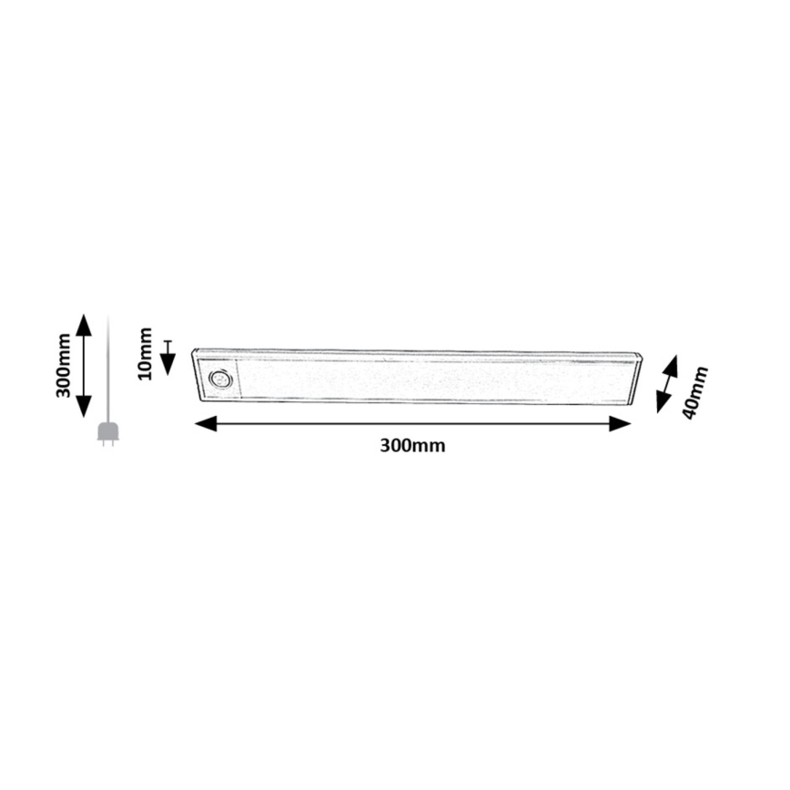 Rabalux - LED Alumine köögikapp laetava valgusti ja anduriga LED/2W/3,7V 1100mAh 4000K