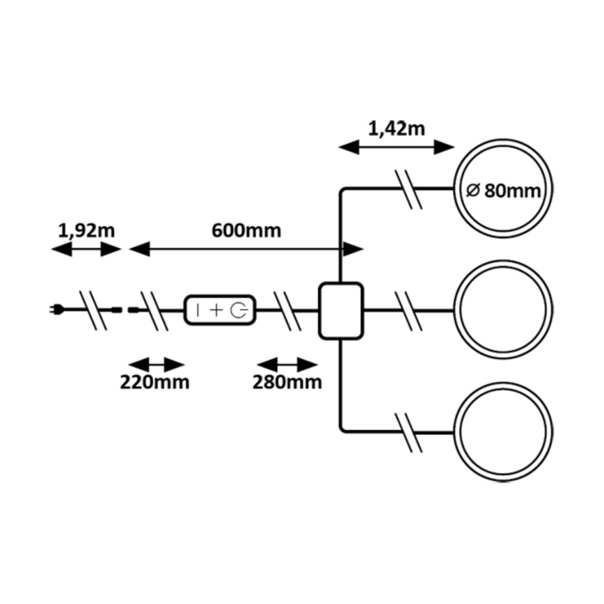 Rabalux - Komplekt 3x hämardatavat LED-kapivalgustit, LED/1W/230V, 4000 K