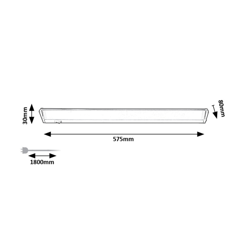 Rabalux - LED Kapialune valgusti kööki LED/10W/230V 4000K 57 cm valge