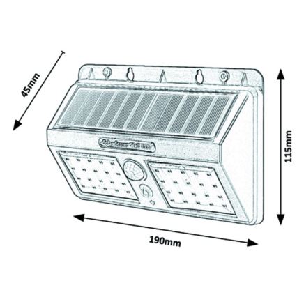 Rabalux - LED päikeseenergia seinavalgusti anduriga IP44 1200 mAh
