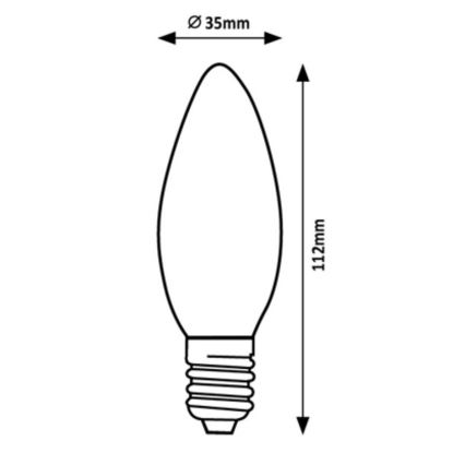 Rabalux - LED Pirn C35 E14/2W/230V 3000K Energiaklass A