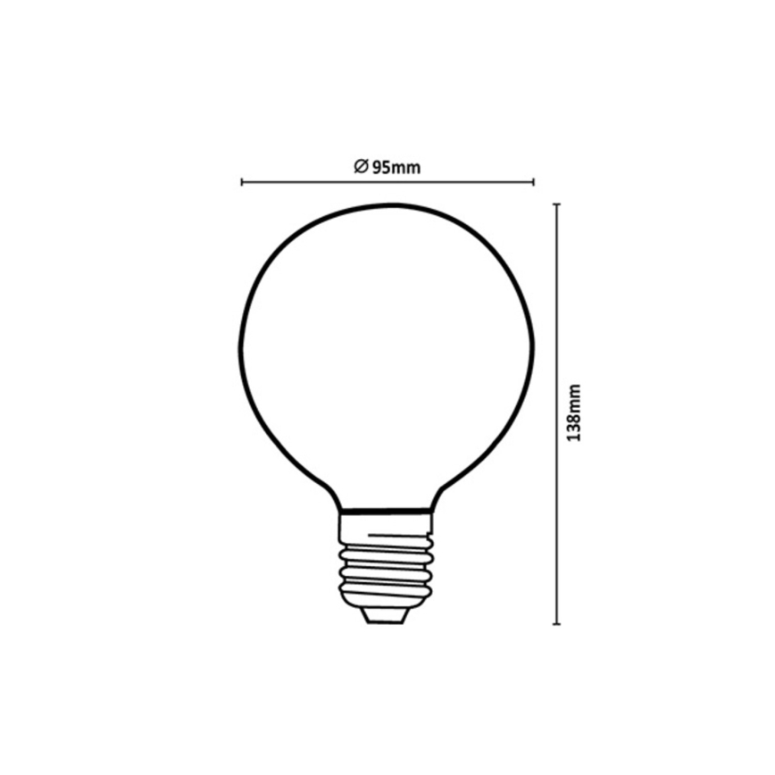Rabalux - LED Pirn FILAMENT G95 E27/6W/230V 3000K