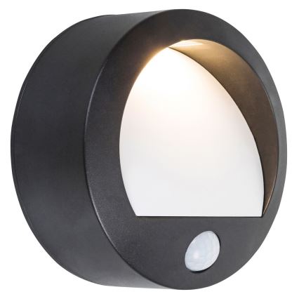 Rabalux - LED Väli seinavalgusti anduriga LED/1,5W/3xAA IP44 must