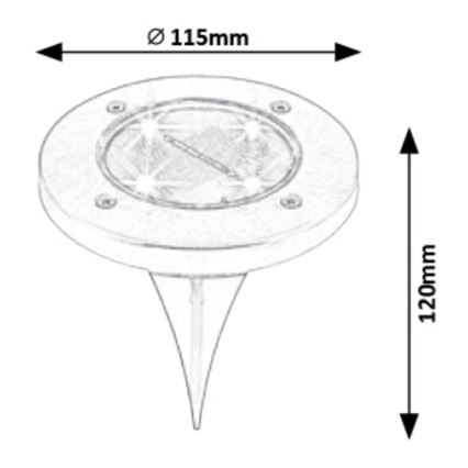 Rabalux 7975 - LED Päikesepaneeliga välivalgusti anduriga LED/0,24W/1xAA IP44