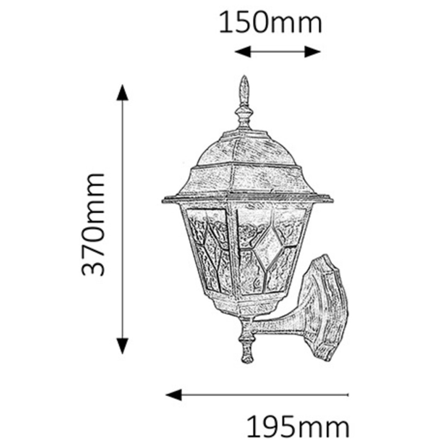 Rabalux - Välisvalgusti seinale 1xE27/60W/230V