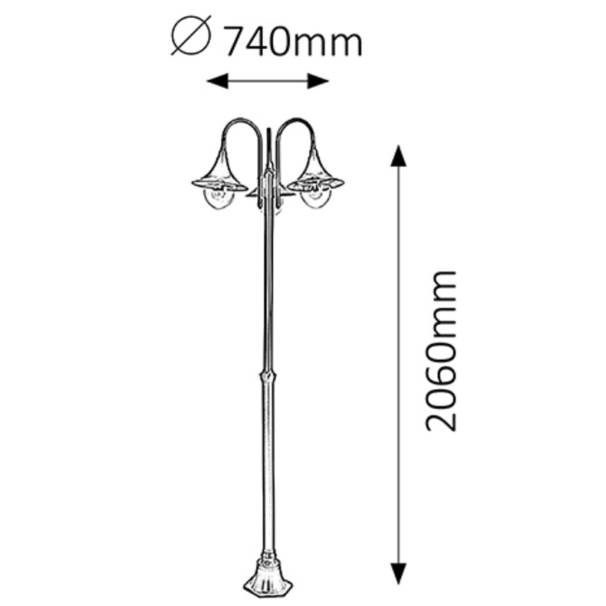 Rabalux - Välisvalgusti 3xE27/100W/230V IP44 206 cm