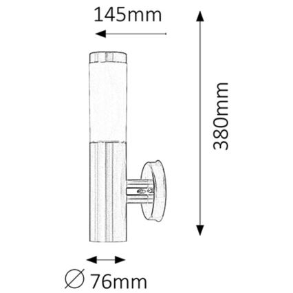 Rabalux 8262 - Väli seinavalgusti INOX TORCH 1xE27/25W