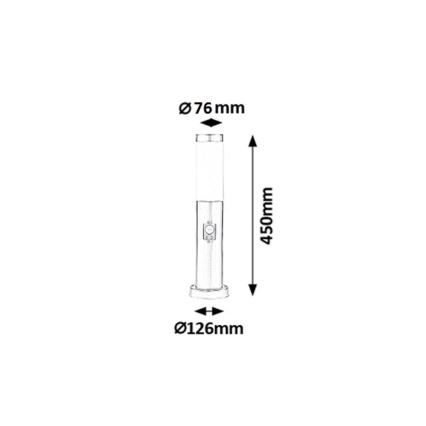Rabalux 8267 - Anduriga välivalgusti INOX TORCH 1xE27/25W IP44