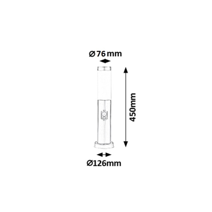 Rabalux 8267 - Anduriga välivalgusti INOX TORCH 1xE27/25W IP44