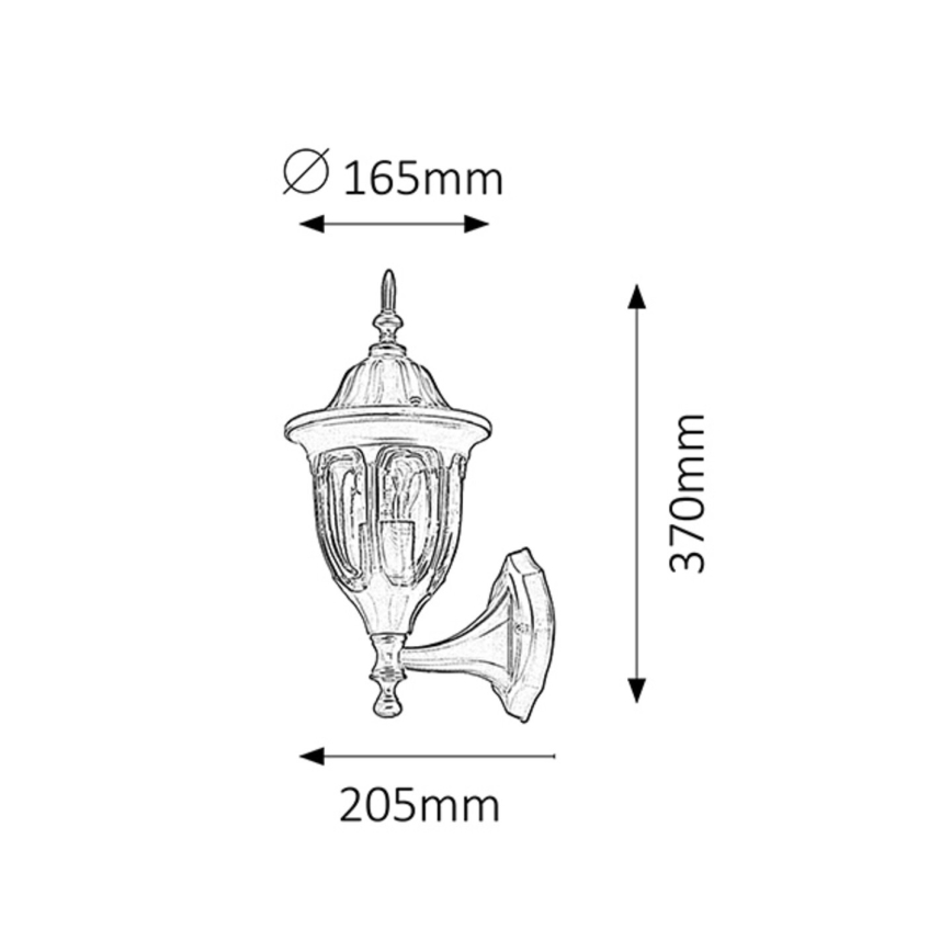 Rabalux - Väline seinavalgusti 1xE27/60W/230V IP43 must