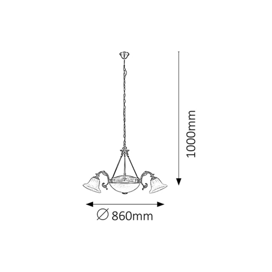Rabalux 8553 - ketiga lühter ORCHIDEA 3xE14/40W + 2xE27/60W