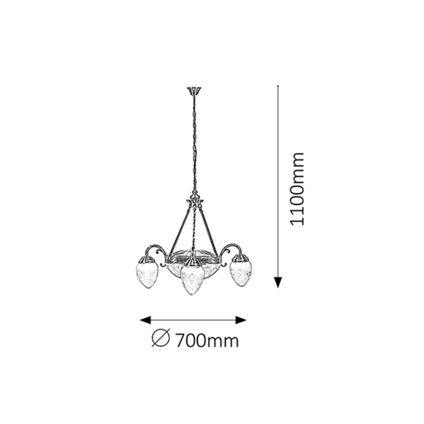 Rabalux 8633 - Lühter ANNABELLA 3xE14/40W + 2xE27/60W