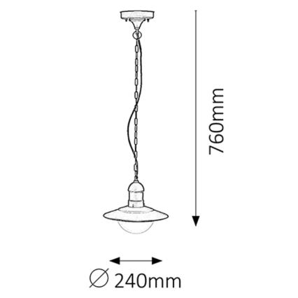 Rabalux - Rippvalgusti õue 1xE27/60W must IP44