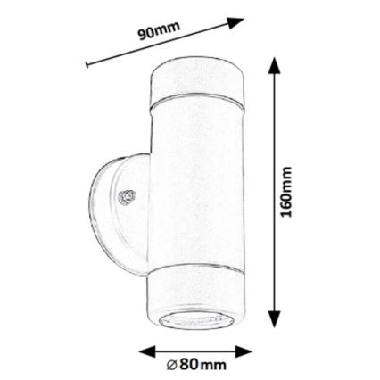 Rabalux - Väli seinavalgusti 2xGU10/10W/230V  IP44