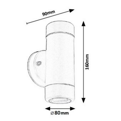 Rabalux - Väli seinavalgusti 2xGU10/10W/230V  IP44