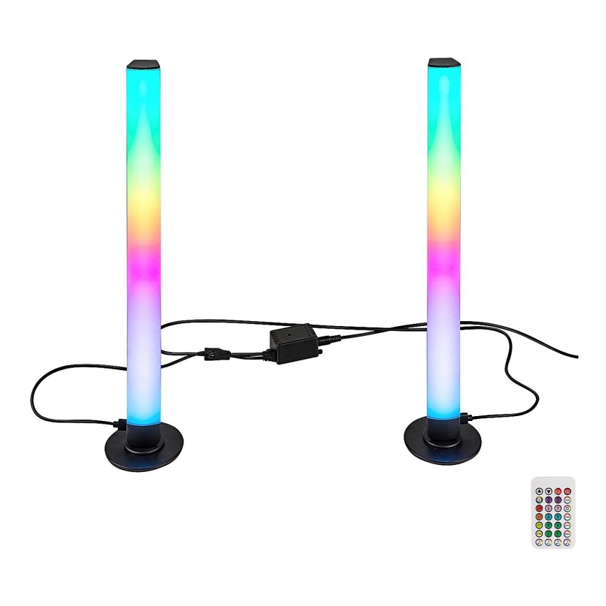 Rabalux - KOMPLEKT 2x LED RGB Hämardatav laualamp PACO LED/5W/5V + kaugjuhtimispult