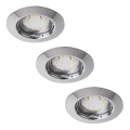 Rabalux - Komplekt 3xLED vannitoa süvistatav laevalgusti 1xGU10/3W/230V IP44
