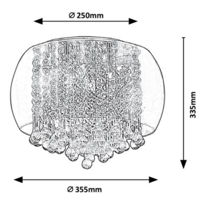 Rabalux - Kristallist laelamp 6xG9/40W/230V läbim. 35,5 cm