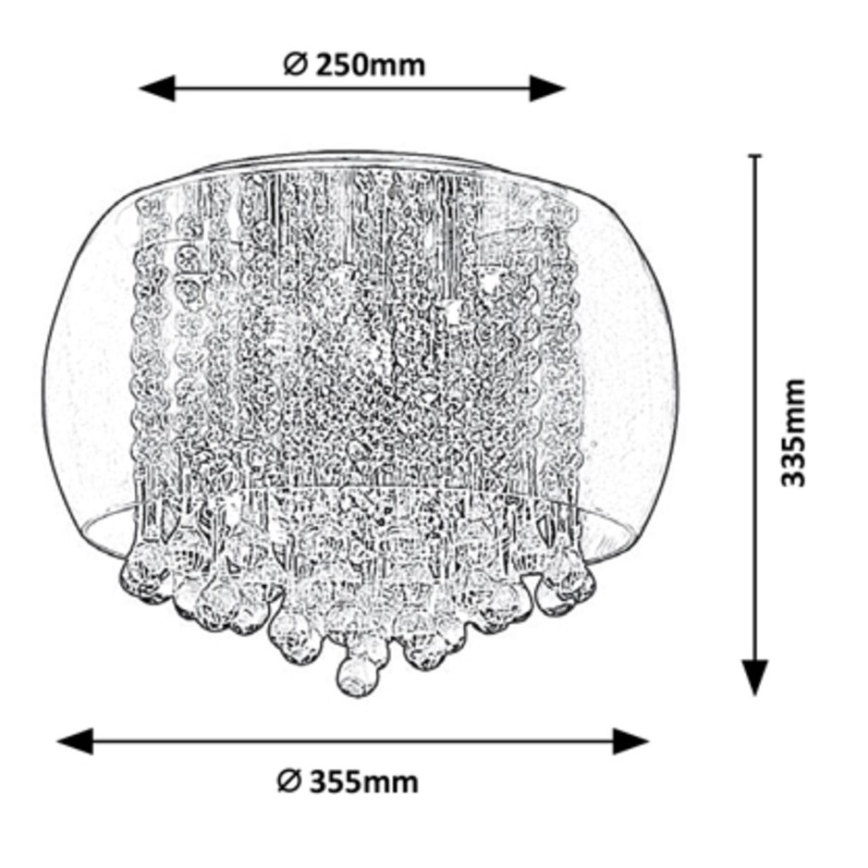 Rabalux - Kristallist laelamp 6xG9/40W/230V läbim. 35,5 cm