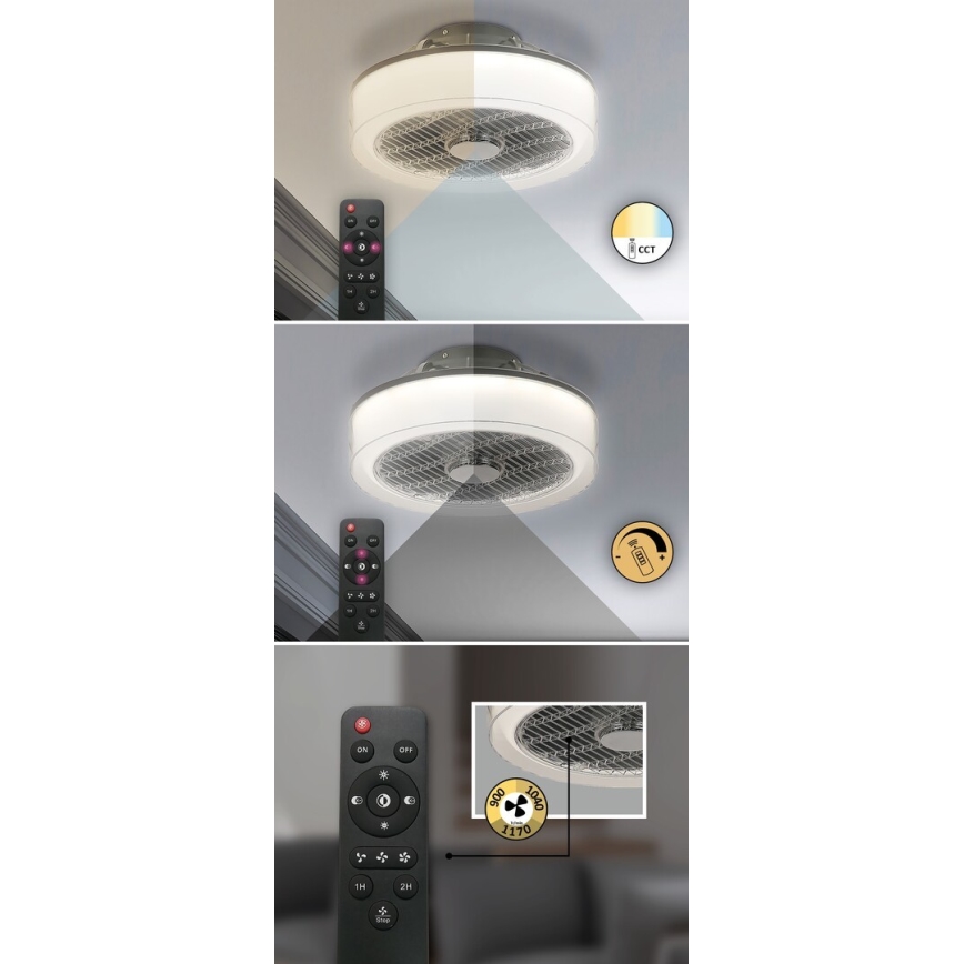 Rabalux - LED Hämardatav laevalgusti ventilaatoriga LED/30W/230V 3000-6000K + Pult