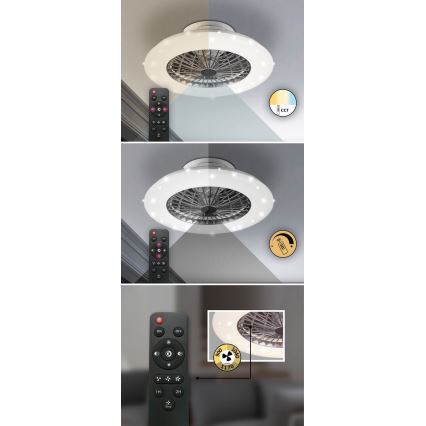 Rabalux - LED Hämardatav laevalgusti ventilaatoriga LED/30W/230V 3000-6500K + pult