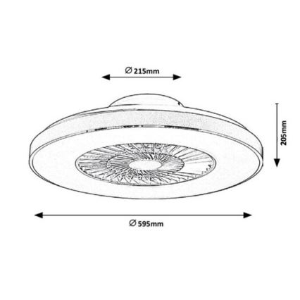 Rabalux - LED Hämardatav laevalgusti ventilaatoriga LED/40W/230V 3000-6500K + pult