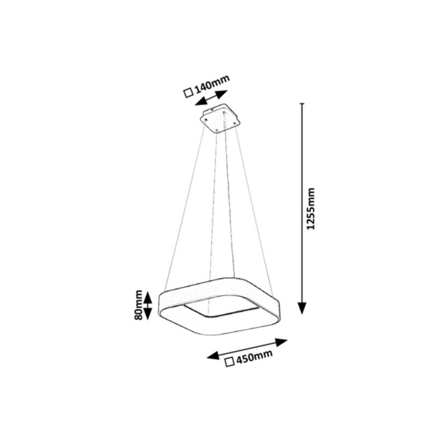 Rabalux - LED Hämardatav lühter LED/28W/230V neljakandiline 3000-6000K + pult