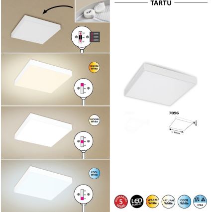 Rabalux - LED Hämardatav valgusti LED/24W/230V 3000-6000K IP44 valge