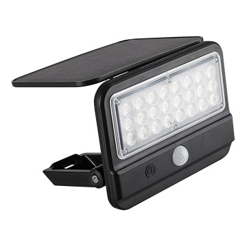 Rabalux - LED päikeseenergia seinavalgusti anduriga LED/7W/3,7V IP54 must 3000 mAh