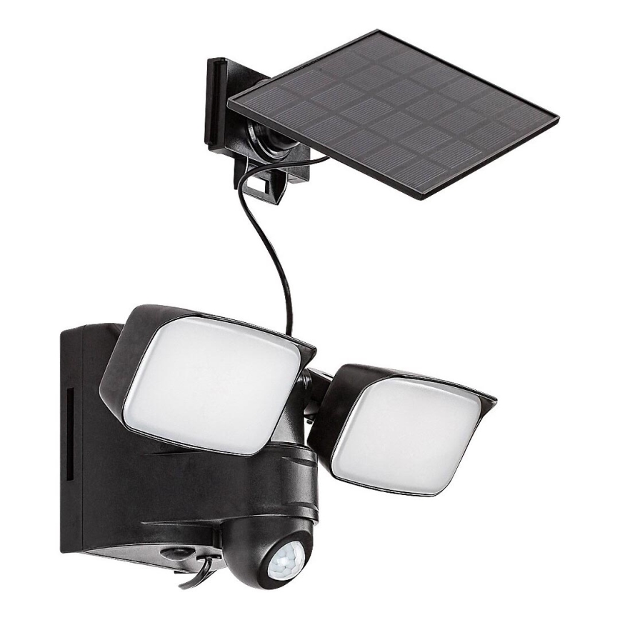 Rabalux - LED Päikesepaneeliga paindlik seinavalgusti anduriga ja väline paneel 2xLED/5W/3,7V IP54 must