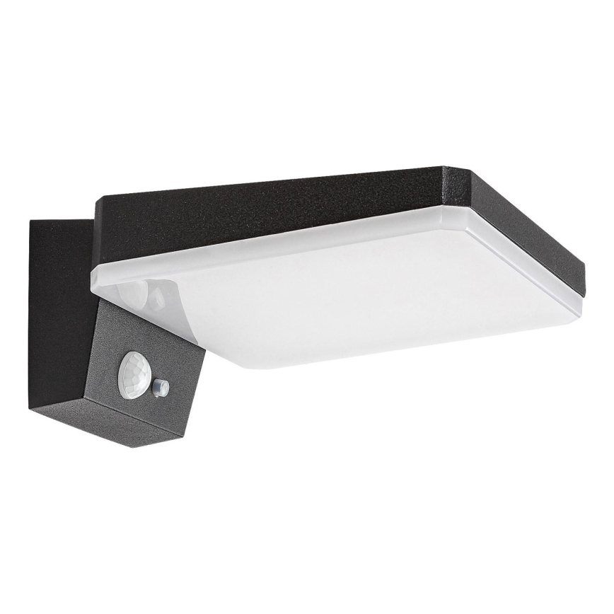 Rabalux - LED reguleeritav päikeseenergia seinavalgusti sensoriga LED/4,4W/3,7V IP54 must 2200 mAh