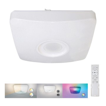 Rabalux - LED RGB hämardatav laelamp kõlariga LED/18W/230V 3000-6000K Bluetooth + kaugjuhtimispult 36,5x36,5 cm