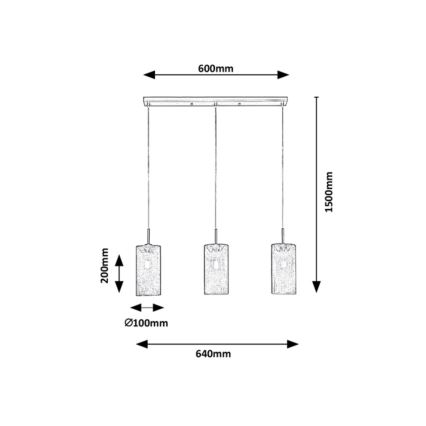 Rabalux - Lühter 3xE14/25W/230V