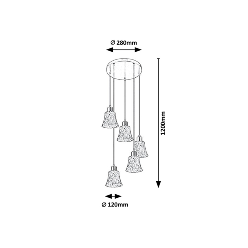 Rabalux - Lühter 5xE14/40W/230V