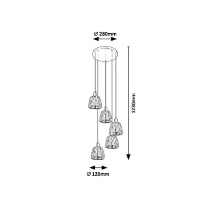 Rabalux - Lühter 5xE14/40W/230V