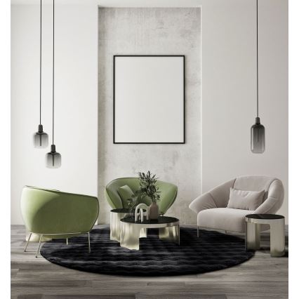 RABBIT BUBBLE vaip, 160 cm, must