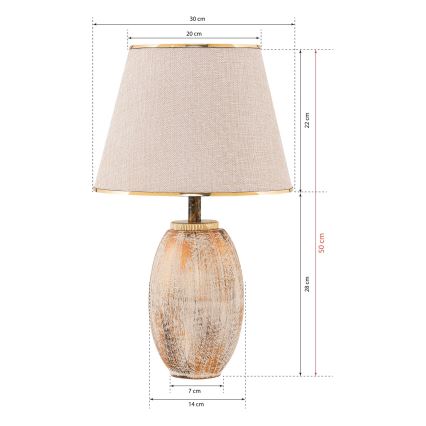 Rämzese laualamp 1xE27/40W/230V kreemjas/kuldne