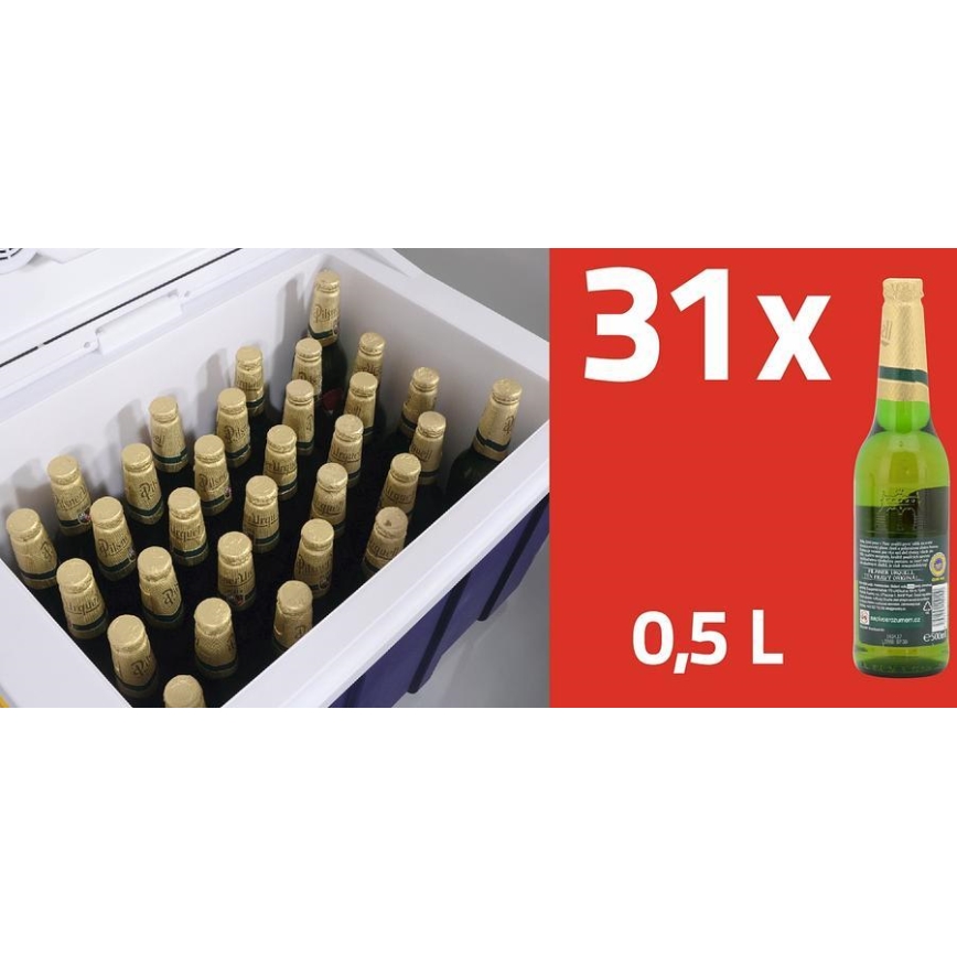 Ratastel jahutuskast 60W/230/12V 50 l sinine/kollane