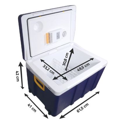 Ratastel jahutuskast 60W/230/12V 50 l sinine/kollane